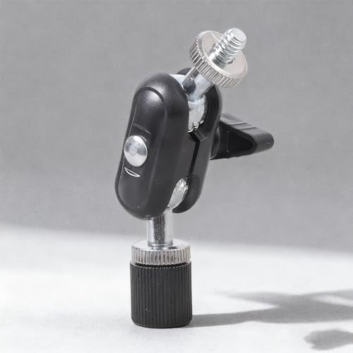 Aluminum Alloy 16mm Ballhead 1/4" Screw Miniature Ball Head Adapter for DSLR Camera Tripod Mount 360rotatable Design Compactly Size Camera Ball Head - color: Silver