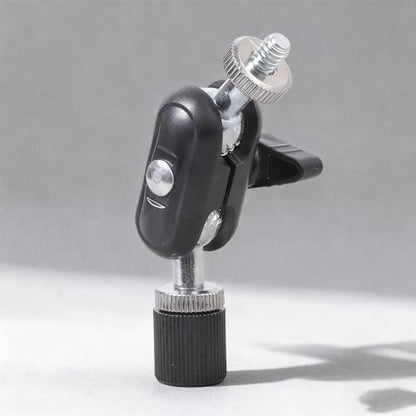 Aluminum Alloy 16mm Ballhead 1/4" Screw Miniature Ball Head Adapter for DSLR Camera Tripod Mount 360rotatable Design Compactly Size Camera Ball Head - color: Silver