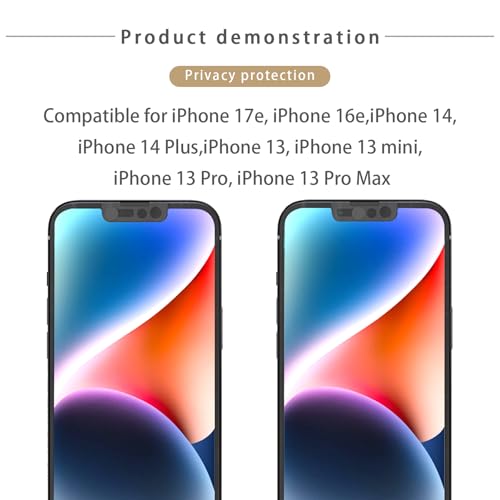 Phone Front Camera Cover,Webcam Cover Compatible for iPhone 17e /16e / 14/14 Plus / 13/13 Mini /13 Pro / 13 Pro Max,Protect Privacy and Security,Not Affect Face ID, 2 Pack-Black