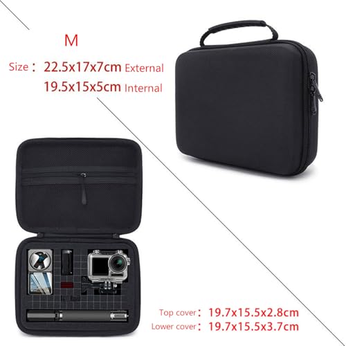 EVA Digital Storage Bag Shockproof Electronics Organizer with Adjustable Dividers for Camera Drone Hard Drive Small Largev - size: L