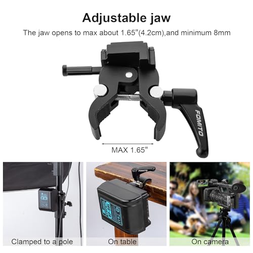 FOMITO VK-06 V-Mount Female Small Crab Clamp (Metal Version), with Crab Clamp, Quick Release, D-TAP, Adjustable Handle, for Camera Cage Rigs - color: Black, size: VK-06