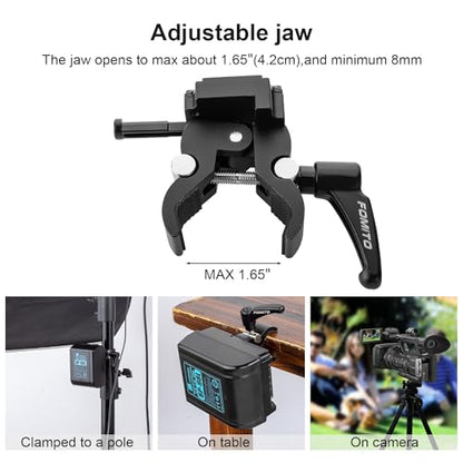 FOMITO VK-06 V-Mount Female Small Crab Clamp (Metal Version), with Crab Clamp, Quick Release, D-TAP, Adjustable Handle, for Camera Cage Rigs - color: Black, size: VK-06