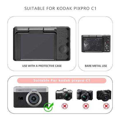 Silicone Case for kodak pixpro C1 Digital Camera with 2PCS Screen Protector and Lanyard - Black - color: Black