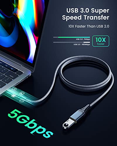 ANDTOBO USB Extension Cable 16ft, USB 3.0 Type A Male to Female Extender Cables High-Speed Data Transfer 5Gbps Compatible with Gamepad, Printer, Webcam, USB Keyboard, Flash Drive, Hard Drive - size: 16 ft