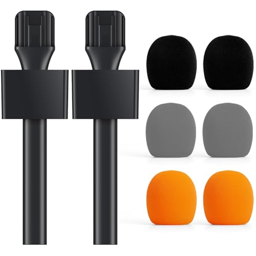 TONOR 2-Pack Handheld Adaptor for Interview Mic, Wireless Microphone Holder for Lavalier, Compatible with Rode, DJI and All Lav Mic, Microfono Solapa Stand with Flag Station, Windproof Foam, TP20 - style: 2 Pack