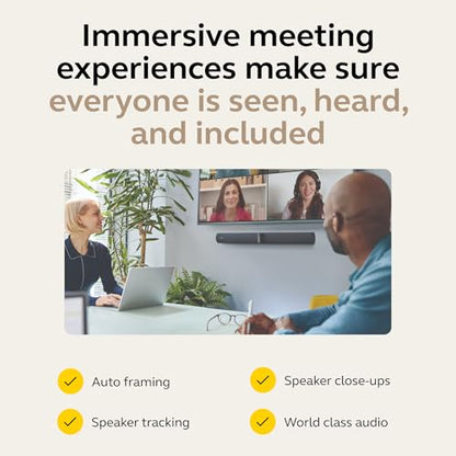 Jabra PanaCast 50 Video Bar System - All-in-one Meeting Room Solution, Audio bar, 180° Full-Room Webcam, Intelligent AI-Enabled Features, and PanaCast Control Touchscreen - MS Teams Certified - Black - style: Teams Certified
