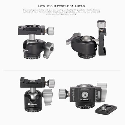 Leofoto LS-223CX+LH-25 Travel Tripod, Tabletop Tripod, Ranger Series, Carbon Fiber, 3 Leg Sections, Lightweight, Ball Head Set - color: LS-223CX+LH-25: Maxload 10kg-3 Sections