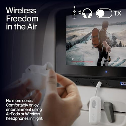 Twelve South AirFly SE, Bluetooth Wireless Audio Transmitter for AirPods/Wireless or Noise-Cancelling Headphones; Use with 3.5 mm Audio Jack on Airplanes, Gym Equipment or iPad/Tablets (Cool White) - color: Cool White, style: AirFly SE