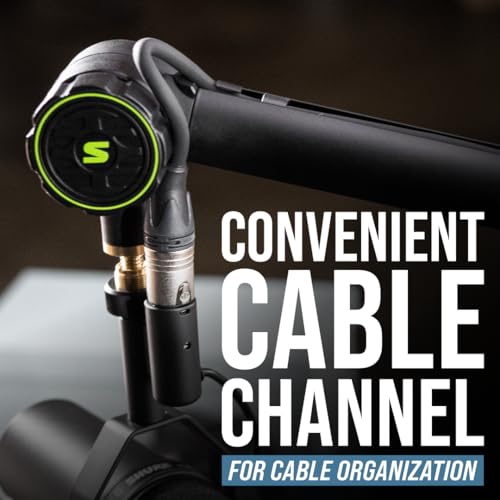 Shure by Gator Deluxe Articulating Desktop Podcasting Mic Boom Arm with Cable Management Channel; (SH-BROADCAST1)