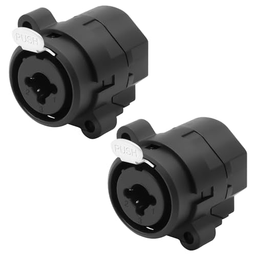 XMSJSIY 2 in 1 XLR & 6.35mm Socket Combo 3 Pin XLR + 1/4" 6.35mm Stereo Jack Chassis Audio Socket Panel Mount Solder Connector 3 Pin 1/4" TS/TRS Plug Adapter Microphone Mic Speaker Adapter - 2PCS