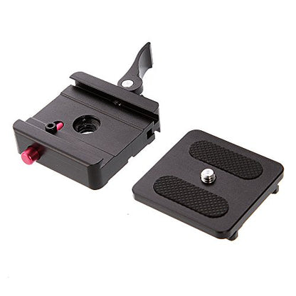 Hersmay P50 Camera Quick Rlease Clamp with 1/4" Quick Release Plate 3/8" Mounting Screw for Tripod Ball Head Compatible with Arca Swiss Standard