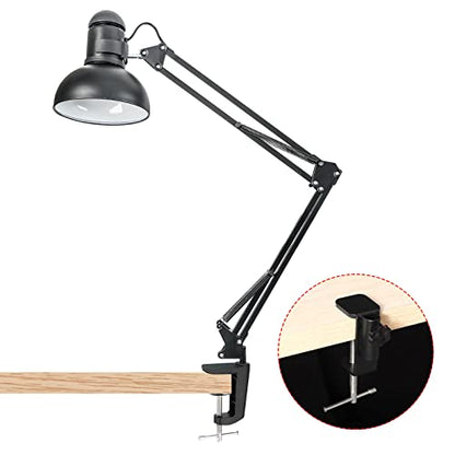 PATIKIL 0.51" Hole Dia. Desk Table Mount Clamp, Universal C Shape Desk Clamp with Adjustable Screw for Mic Microphone Arm Lamp Stand, Black