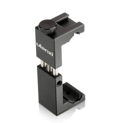 ULANZI ST-02S Aluminum Phone Tripod Mount w Cold Shoe Mount, Support Vertical and Horizontal, Universal Metal Adjustable Clamp for iPhone 12 11 Pro Xs X Max 8 7 Plus Samsung Android Smartphones - color: Black