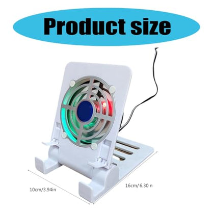 USB Tablet Phone Cooling Stand, Quiet Fan with Stable Folding Bracket Cooling Support for Electronic Devices Stable Base - color: White