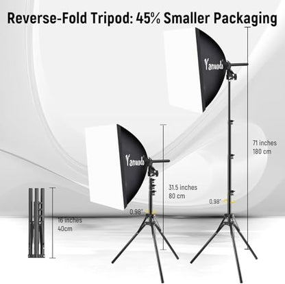 16x16'' Softbox Lighting Kit 2 Pack with 95W LED Bulbs, Remote Control, CRI97 Studio Lights for Photography Video Recording YouTube TikTok Zoom Streaming - size: 2-Pack