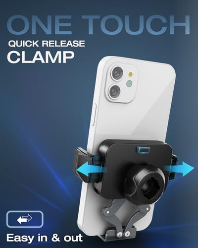 OEO Phone Holder with Magnetic Base for Golf Cart, Gym| Strong Magnetic Phone Mount with Quick Release Clamp for Android & iPhone | Compatible with 4”–7.1” Phones & Thick Cases