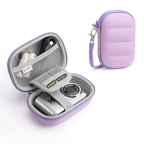 Digital Camera Case Compatible with CAMKORY DC403/ KODAK PIXPRO FZ55/ FZ45/ STUOGYUM DC402-AF, Small Hard Shell Bag with SD Card Storage for Travel (Violet) - color: Volet