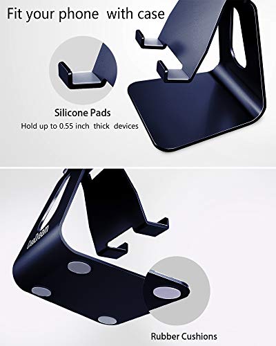 Adjustable Cell Phone Stand, CreaDream Phone Stand, Cradle, Dock, Holder, Aluminum Desktop Stand Compatible With Phone Xs Max Xr 8 7 6 6s Plus SE Charging, Accessories Desk,All Mobile Phones-Navy Blue - color: Navy Blue