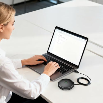 CMTECK Conference USB Microphone, Computer Desktop Mic with Mute Function, Omnidirectional Condenser PC Mic for Video,Streaming, Skype, Plug & Play Compatible with MacOS X Windows (No Speaker) - color: WITHOUT SPEAKER（ dark black）