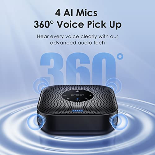 EMEET Conference Speakerphone M0 Plus, 4 AI Mics 360° Voice Pickup, Noise Reduction, USB C Speaker, Bluetooth Conference Speaker for 8 People w/Daisy Chain for 16 Compatible with Leading Software - size: Advanced M0 PLUS for 8 People