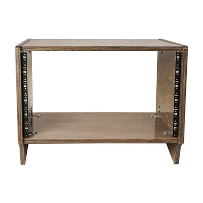 Sound Town DIY 6U Angled Desktop Turret Studio Rack with Solid Baltic Birch Plywood, Weathered Brown, Assembly Required (SDRK-Y6SLB) - size: 6U, Weathered Brown