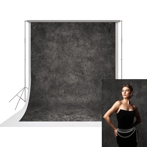 UrcTepics 8×16 ft Dark Grey Fabric Photo Backdrops, Classic Abstract Texture Backdrop for Headshots and Portraits, Vintage Photography Background for Studio and Events. - color: Dark Grey, size: 8x16 Ft