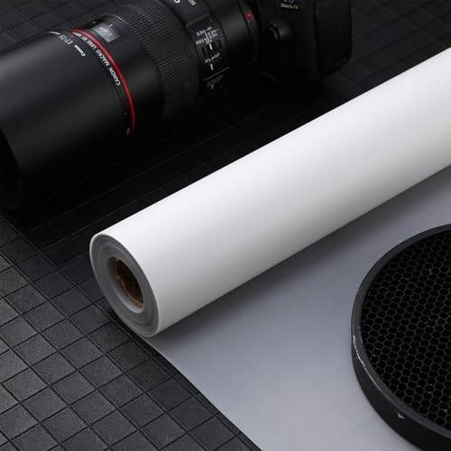 Nezyo Light Diffuser Sheet Diffusion Film Sheet Lighting Gel Diffuser Roll White Diffusion Paper for LED Flash Strobe Light Photography Video(24 x 590.6 Inch/ 0.61 x 15 M) - size: 24 x 590.6 Inch/ 0.61 x 15 M