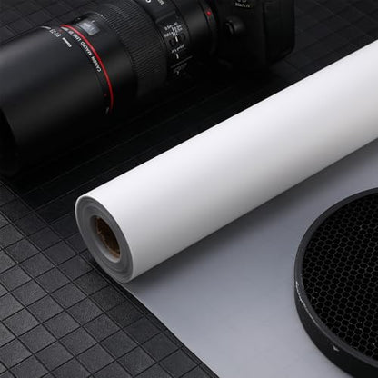Nezyo Light Diffuser Sheet Diffusion Film Sheet Lighting Gel Diffuser Roll White Diffusion Paper for LED Flash Strobe Light Photography Video(24 x 590.6 Inch/ 0.61 x 15 M) - size: 24 x 590.6 Inch/ 0.61 x 15 M