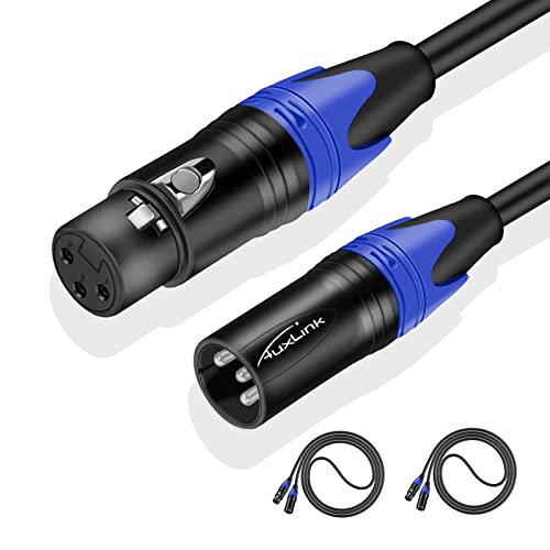 XLR Cables, Microphone Cables 3ft 2 Pack, Heavy Duty Balanced XLR Speaker Cable Male to Female Suitable for Microphones, Speaker Systems, Radio Station, Stage Lighting and More-3 Feet - size: 3 Ft 2 Pack