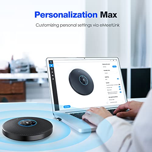 Bluetooth Speakerphone - eMeet M2 Max Professional Conference Speaker and 4 Directional Mics for up to 15 People Business Conference Calls High Volume Noise Reduction Daisy Chain Dongle Home Office - style: M2max-15 People