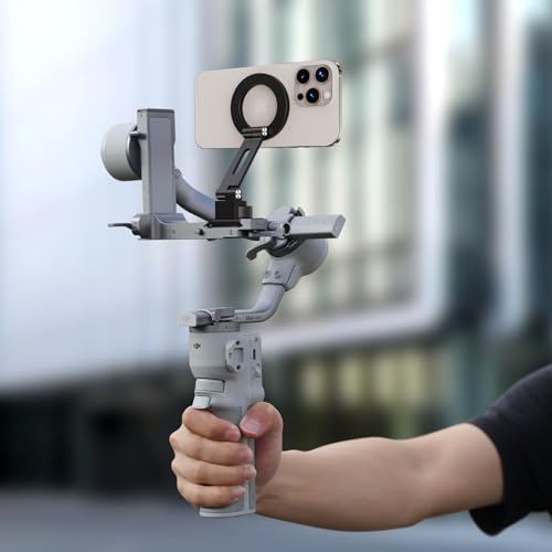 elitehood Magsafe Tripod Mount with Cold Shoe & Arca Port & 1/4" Thread, Aluminum Magnetic iPhone Tripod Mount Adapter for Camera, Adjustable Camera Phone Holder Attachment for iPhone & Smartphone - size: 3.5 inches arm with Arca Cold Shoe Base