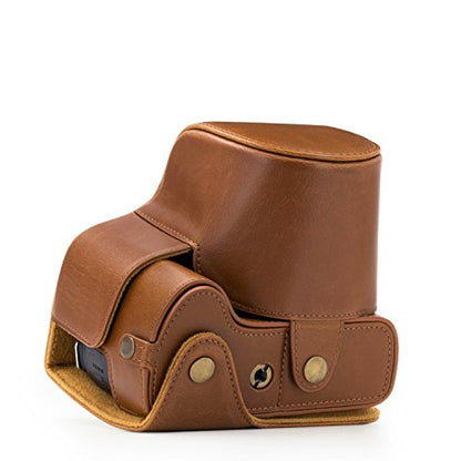 MegaGear Panasonic Lumix DC-FZ80, FZ82 Ever Ready Leather Camera Case and Strap, with Battery Access - Light Brown - MG1225 - color: Light Brown