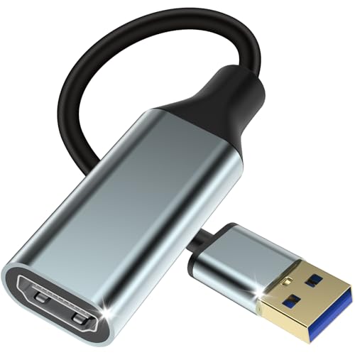 Herfair USB to HDMI Adapter USB A to HDMI Female Converter for Laptop/PC/Computer to 1080P Monitor TV Screen Projector, Support MacOS & Windows 11/10/8.1/8/7, Driver Install Required