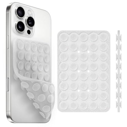 Yojaro Silicone Suction Cup Phone Case Mount Double Sided, Phone Accessories Hands-Free Strong Grip Holder for Selfies and Videos (Translucent Glitter) - color: Translucent Glitter