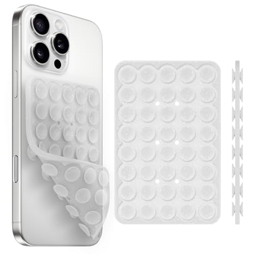 Yojaro Silicone Suction Cup Phone Case Mount Double Sided, Phone Accessories Hands-Free Strong Grip Holder for Selfies and Videos (Translucent Glitter) - color: Translucent Glitter
