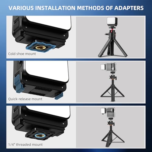 BRDRC Action 6 Magnetic Mini LED Fill Light, Photography Fill Video Lighting with Quick-Release Cold Shoe Adapter, 3 Color Modes, 4 Levels Brightness for DJI Osmo Nano Camera Accessories