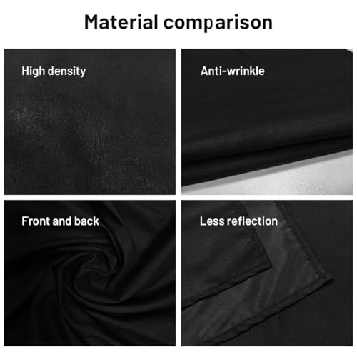 Black Backdrop Background,5 X 6.5 FT Large Photography Backdrop Photo Photoshoot Background Screen for Photography Photo Booth Backdrops Parties Curtain - color: Black, size: 5*6.5