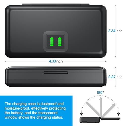 EN-EL12 Battery(2 Pack) and Charger(2CH) Set,Camera Accessories for Nikon Coolpix 9900,S9500,S9300,S9100,S8200,S8000,S6300,S6200,S6100,A900,AW110,MH-65,Rechargeable Lithium Ion Batteries Case