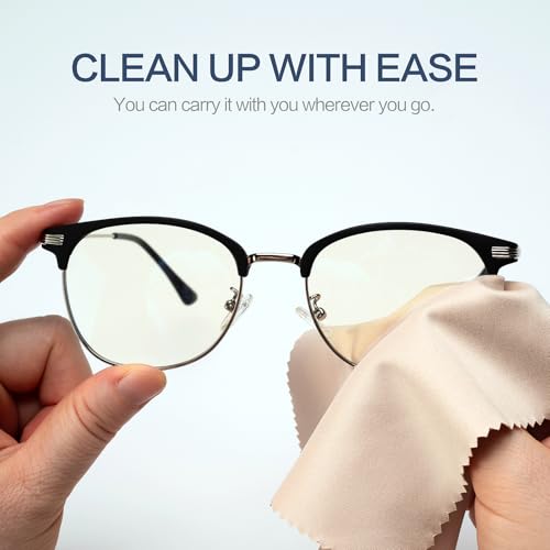 Vemiss 6 Pack Microfiber Glasses Cleaning Cloth, Wipes Lens Eyeglasses & Screens - Reusable, Portable with Keychain & Pouch - Sunglasses, Jewelry, Phone Cleaner Cloth (Color 1) - color: Color 1