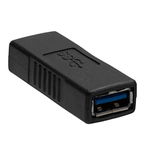 Cmple - USB Adapter Coupler USB 3.0 Female to Female Straight Bridge Type-A Jack to Jack Extension Connector Converter SuperSpeed 5 Gbps Data Transfer Charger Cable Extender - size: Single, style: USB 3.0 A Female to A Female