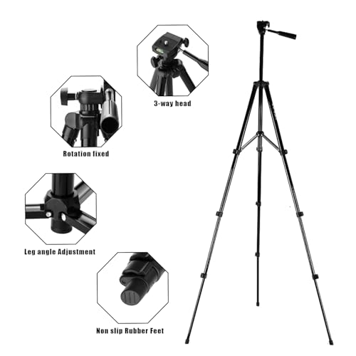 55" Aluminum Phone & Camera Tripod, Extendable Cell Phone Tripod Stand Compatible with iPhone/Android/Action Camera is Perfect for Live Streaming/Video Recording/Selfies - size: TR55-4
