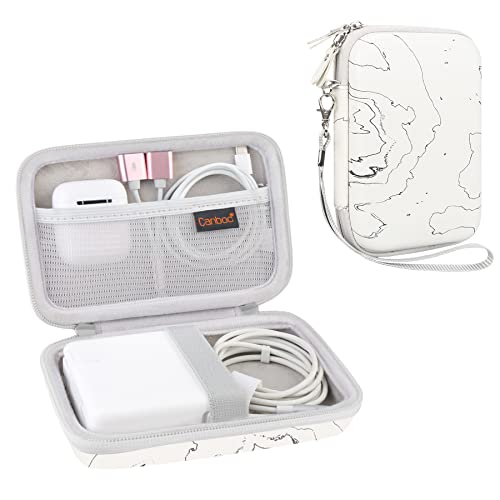 Canboc Carrying Case for MacBook Air Pro Charger MagSafe/MagSafe 2 Power Adapter, iPhone 16/16 Pro MagSafe Charger, USB C Hub, Type C Hub, USB Multiport Adapter, Hard EVA Bag, White - color: A-White