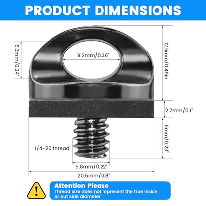 1/4" Camera Neck Strap Screw Holder, SDTC Tech 2 Pack 1/4-20 Thread Camera Screws with Rubber Washer for Quick Install/Release Wrist Strap Sling