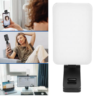 Yunseity Fill Video Conference Light, 3000-6500K, 5 Lighting Modes, 360° Rotation, Rechargeable Selfie Light for Laptop Vlog with Phone, for Photographers, Remote Workers