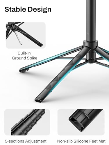 USKEYVISION Vlogging Kit for iPhone,YouTube Starter kit for Content Creators w/Wireless Lavalier Microphone,Auto Face Tracking Phone Tripod 360 Rotation w/Lights,Remote Control,Ground Spike(R01 Kit)