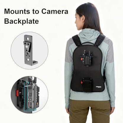 FOMITO L-Shape Camera Extension Bracket - Aluminum Alloy Rig Mount with 1/4" & 3/8" Screws for Z CAM, Wireless Transmitter, LED Light & Phone Holder | Adjustable Installation Direction L6