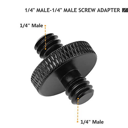 6 Pack 1/4" Male to 1/4" Male Threaded Tripod Screw Adapter Double Sided Standard Mounting Thread Converter for Camera Cage Mount - color: Aluminium Alloy