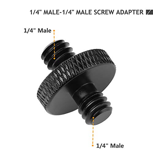 6 Pack 1/4" Male to 1/4" Male Threaded Tripod Screw Adapter Double Sided Standard Mounting Thread Converter for Camera Cage Mount - color: Aluminium Alloy