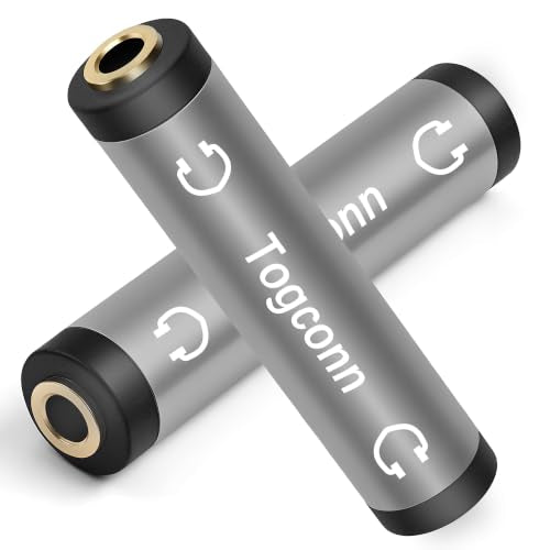 1/8 Inch 3.5mm TRS Auxiliary Audio Coupler 2Pack,1/8" 3.5mm 3-Pole TRS Stereo Audio Jack Female to Female Gold-Plated Adapter AUX Extension Connector, Metal Shielded Housing, for Headphones, Speakers - color: 3.5mm Female to Female, size: 2 Pack