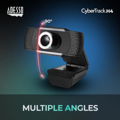CyberTrack H4 Webcam 1080P HD USB Webcam with Built-in Microphone, Zoom Certified, Black